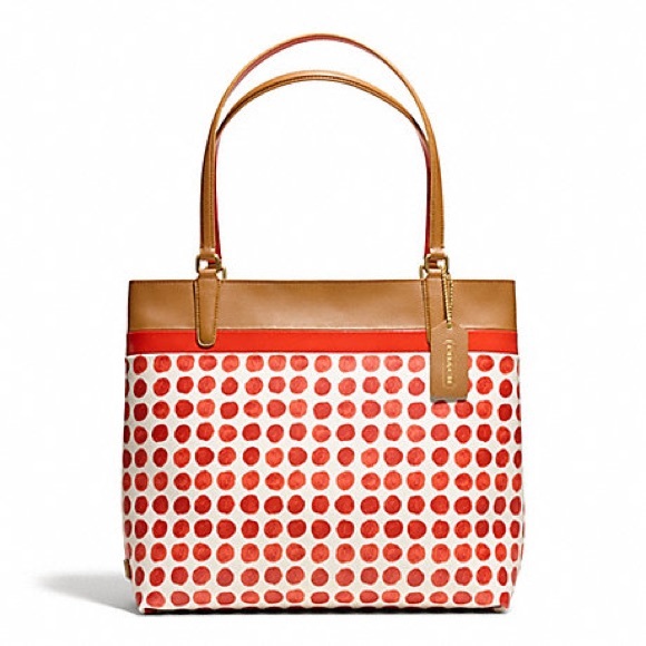 Coach Handbags - Coach SMALL PAINTED DOT COATED CANVAS TOTE